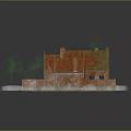 Traditional Architecture Model Featuring Red Tiled Roofs Brick Walls Enclosed Courtyard And Green Grass