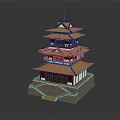 Traditional Chinese Pagoda With Multi tiered Wooden Roof And Stone Base Steps