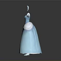 Blue Princess Ballgown With White Bodice And Fluffy Layered Skirt Design