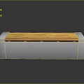 Modern Simple Bench Design With Concrete Base And Wooden Slat Seat