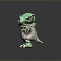 Cute Green Baby Yoda Character With Big Ears