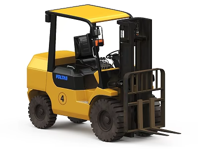 Yellow POLARIS Heavy Duty Industrial Forklift With Robust Lifting System And Solid Tires 3d model
