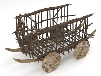 Ancient Wooden Wheels Wooden Chariot Spike Compartment 3d model Ancient Wooden Wheels Wooden Chariot Spike Compartment 3d model