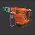 Red Handheld Rotary Hammer For Professional Industrial Construction Work 3d model