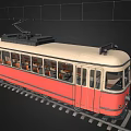 tram railway rail car train rail subway 3d model
