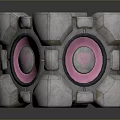 Decorative Square Household Item With Gray Concrete Texture And Pink Circular Heart Patterns