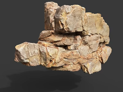 Rock Block Stone Granite Natural Landscape 3d model
