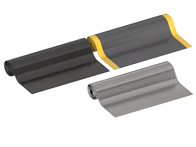 Industrial Equipment Black Gray Film Rolls With Yellow Edge And Smooth Surface Design 3d model