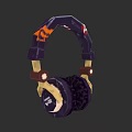 Stylish Purple Headphones With Orange Patterns Wooden Accents And Premium Audio