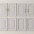 White Kitchen Cabinet Doors With Various Handle Designs And Panel Styles 3d model