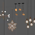 Contemporary Chandeliers With Various Designs Metallic Frames And Glass Shades