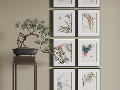 New Chinese-style Plant Painting Hanging Painting Decorative Painting model