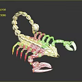 Crystal Scorpion Sculpture With Detailed Exoskeleton And Reflective Surface Design