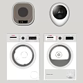 Modern Washing Machines Featuring Front Load Design And Compact Mini Models 3d model