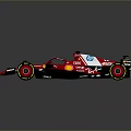 Red Formula 1 Racing Car Featuring Shell Logo Number 55 Black Tires And Red Rims