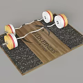 Elite Fitness Sports Equipment With Barbell And Weight Plates On Fitness Mat