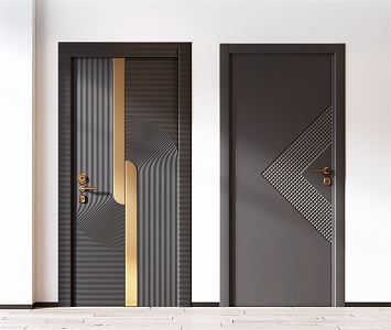 Modern swing door single door 3d model