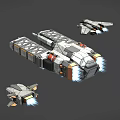 Sci Fi Spacecraft 3D Models With Various Designs Thrusters And Detailed Structures 3d model