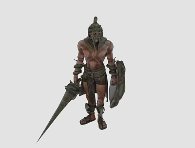 Modern game character sewer samurai 3d model