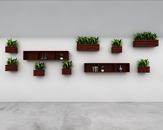 Modern Green Wall 3d model