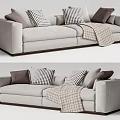 Modern double sofa multiplayer sofa 3d model