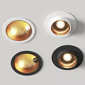 Modern Home Downlights And Spotlights With White Black And Gold Design