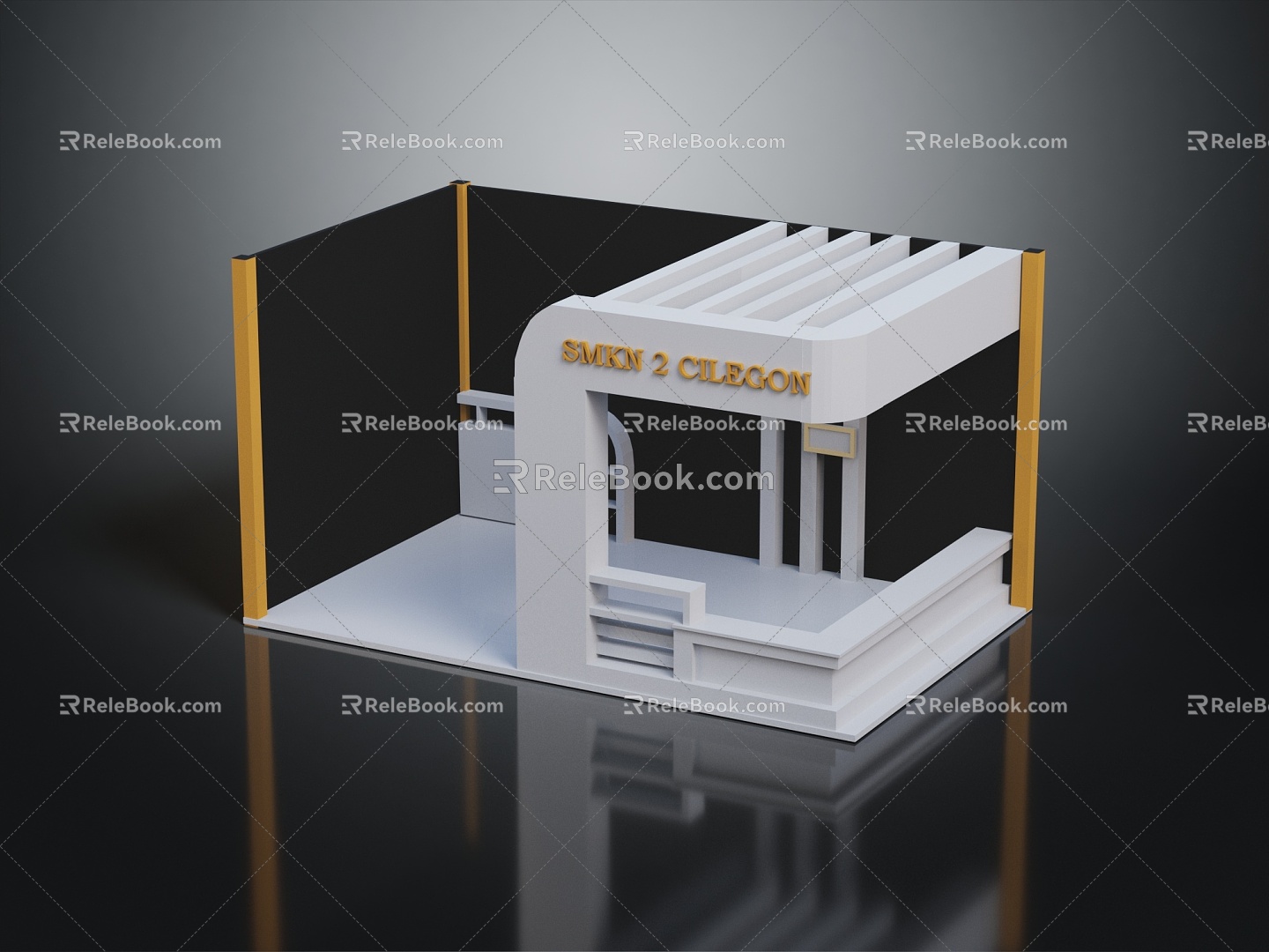 Modern exhibition cubicle stall booth 3d model