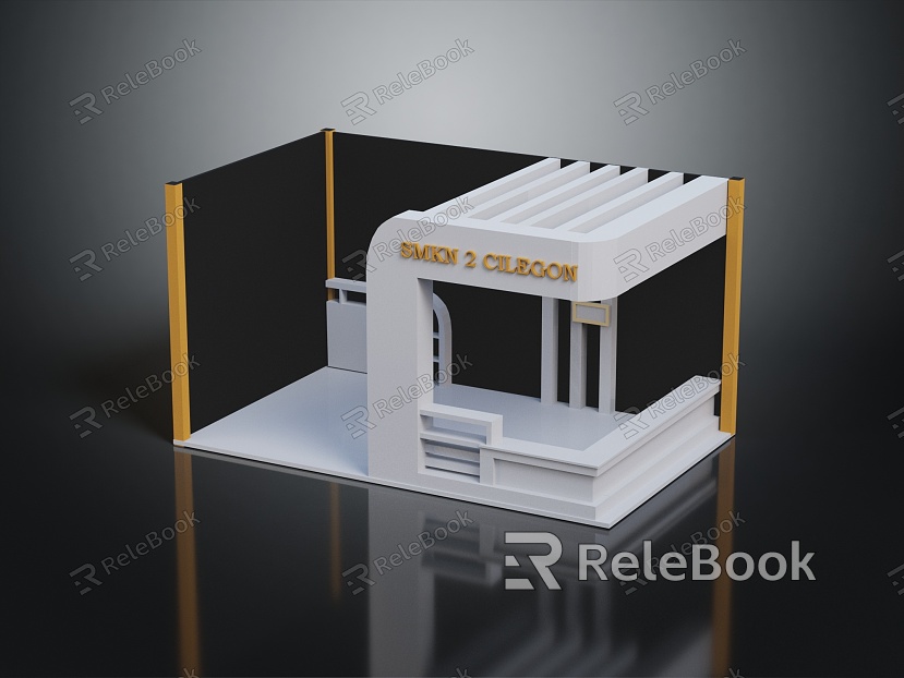 Modern exhibition cubicle stall booth model