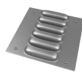 Modern Silver Square Air Conditioner Vent With Grille Slots And Screws
