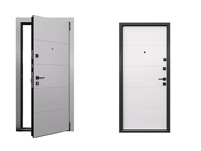 Modern Security Doors With Sleek Design And Locks 3d model