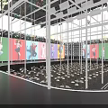 O Time Event Stage With Colorful Screens Lighting And Audience Seats