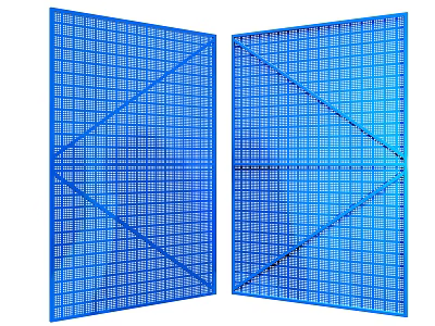 Blue Construction Mesh Panels With Durable Grid Structure For Safety Protection 3d model