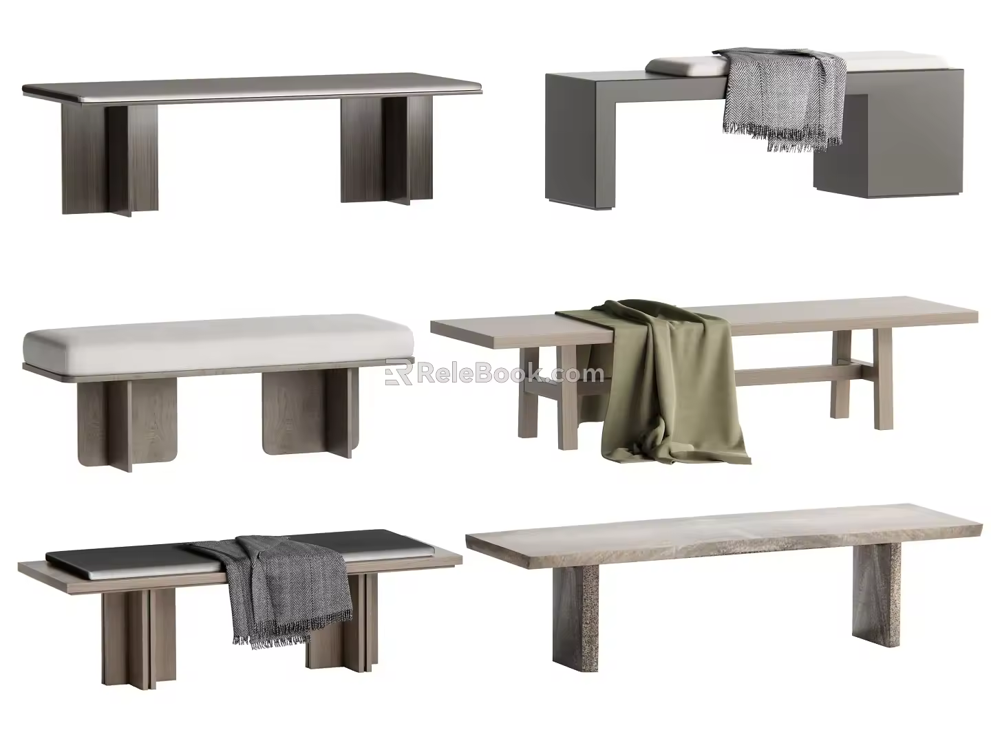 Quiet Wind Bench 3d model
