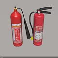 Red Fire Extinguishers As Essential Fire Safety Equipment For Emergency Use 3d model