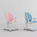 Modern Kids' Chair in Pink and Blue with Adjustable Design and Wheels