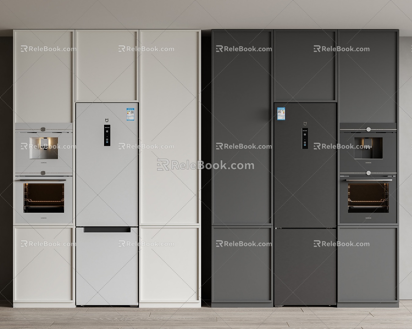 Refrigerator Cabinet Refrigerator Oven Combination 3d model