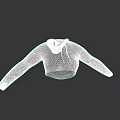 Gray Cropped Knit Top With Long Sleeves And Zip Closure