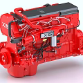 Red X15 Engine Featuring Detailed Mechanical Components and Industrial Design 3d model