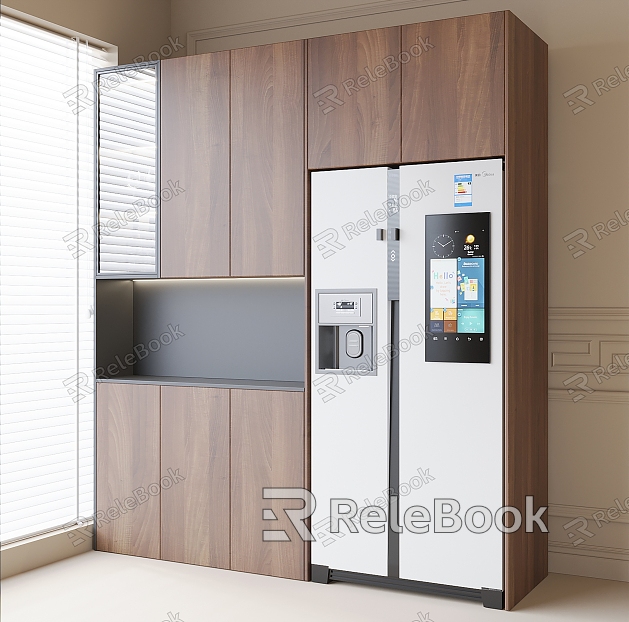 Retro Style Refrigerator Cabinet Refrigerator Sideboard model