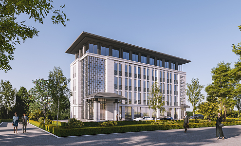 New Chinese-style office building 3d model