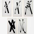 Abstract Paintings with Geometric Lines Monochrome Tones and Artistic Compositions