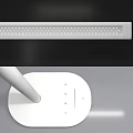 Two White Table Lamps One Tall One Short Against Black Background On Gray Surface