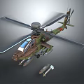 Advanced Military Helicopter With Camouflage Paint Rotors Cockpit And Missiles In 3D Rendering