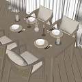 Natural Dining Table Set with Chairs Plates Cutlery Candles Vases and Placemats