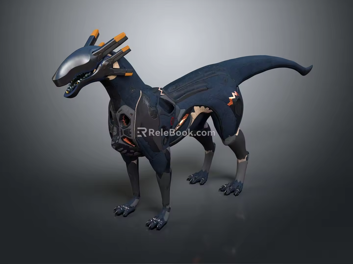 Modern Robot Dog Mechanical Dog Machine Warrior Mechanical Combat Police 3d model