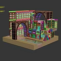 Traditional Interior Scene With Arched Structures Wooden Decor And Water Pool