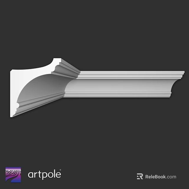 White Decorative Architectural Molding With Detailed Layered Structure For Interior Decoration 3d model 