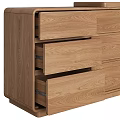 Modern Minimalist Wooden Dressing Table With Round Mirror Stool And Drawers