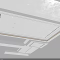 Modern Ceiling Design With Recessed Lighting And Sleek Linear Wooden Trim 3d model