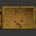 Industrial Yellow Worn Generator With Blue Screen And Warning Labels On Surface